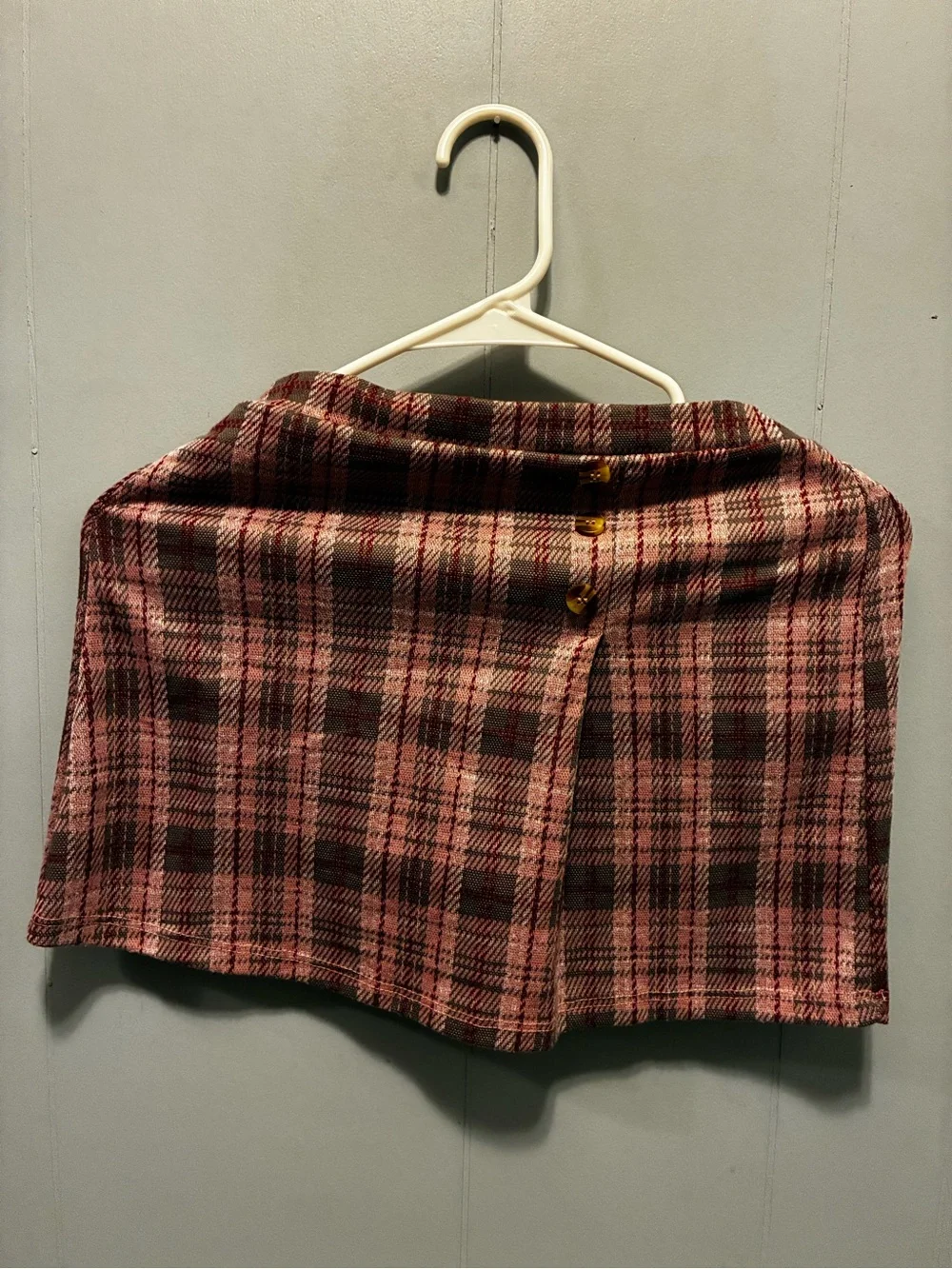 Beautees Pink and Black Plaid Pleated Skirt